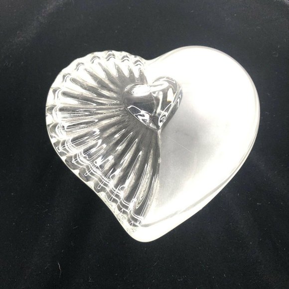 Mikasa Allure Satin Heart Box With Lid Cover Bowl Dish Frosted Crystal Germany - Picture 2 of 6
